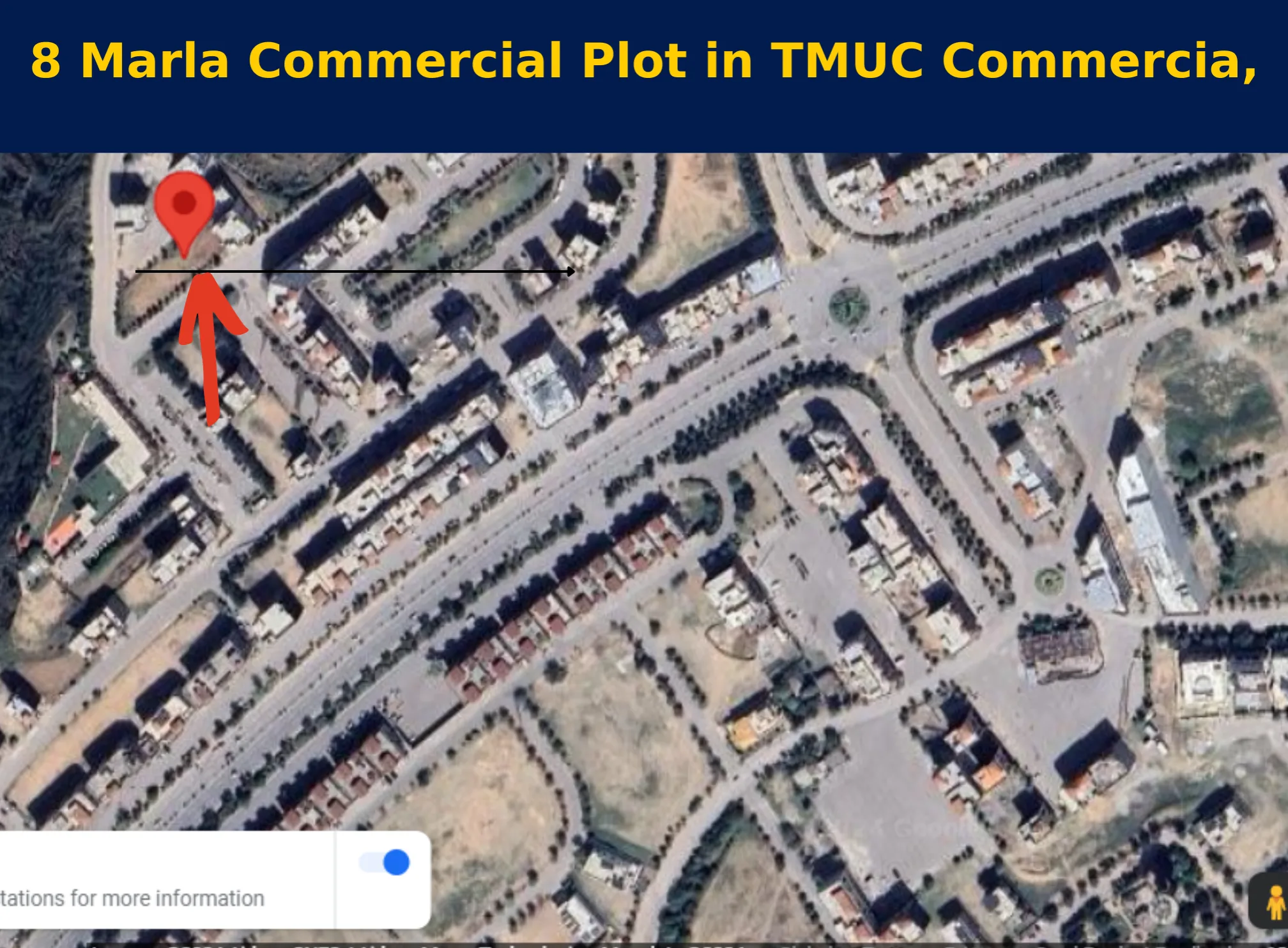 Map screenshot of 8 Marla Commercial Plot in TMUC Commercial, Spring North