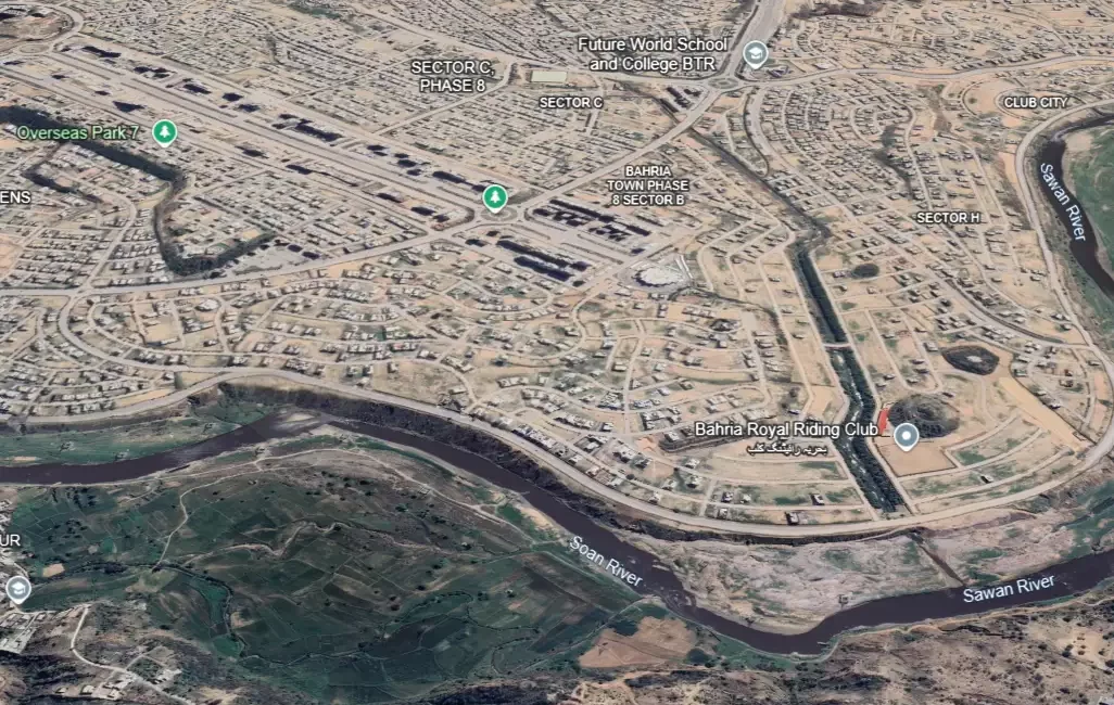 Aerial view of Sector A Bahria Town Phase 8
