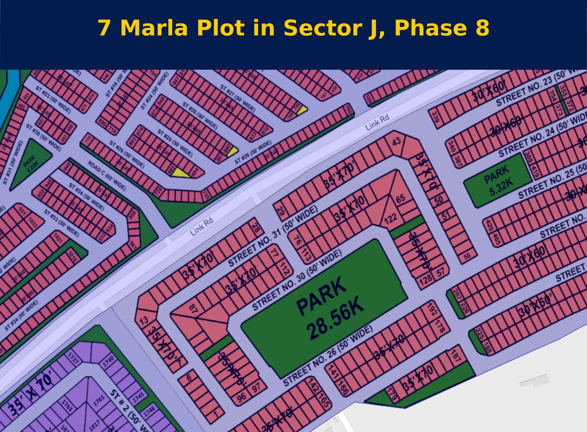 7 Marla Plot Sector J Phase 8 Bahria Town society map